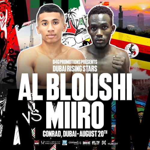 A Round 10 boxing match poster featuring two men.