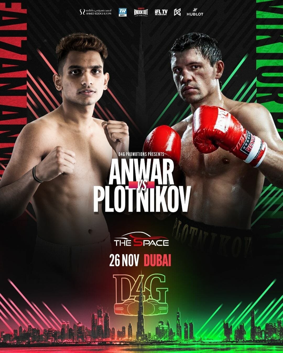 Anwar Plotnikov competing in Round 10 of a boxing match against Anwar Plotnikov.