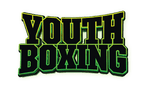 Youth boxing logo showcasing boxing classes against a black backdrop.